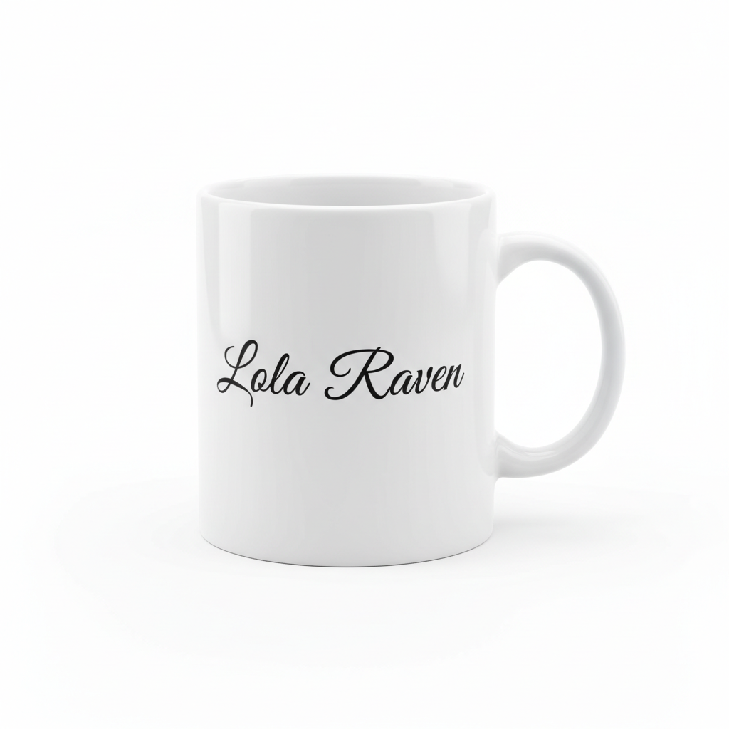Personal touch from the author Lola Raven's Coffee mugs
